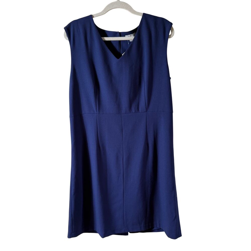 Garnett Hill A Line Shift Dress SZ 12 Navy Classic Work Preppy Minimalist